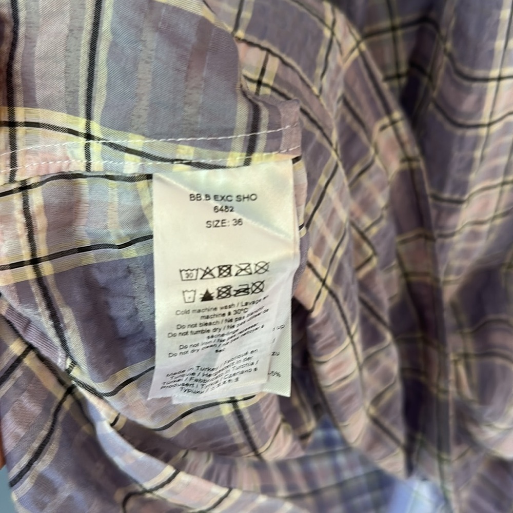 GANNI Seersucker Check Maxi Dress In Check Persian Violet, Size 36 - Picture 6 of 9